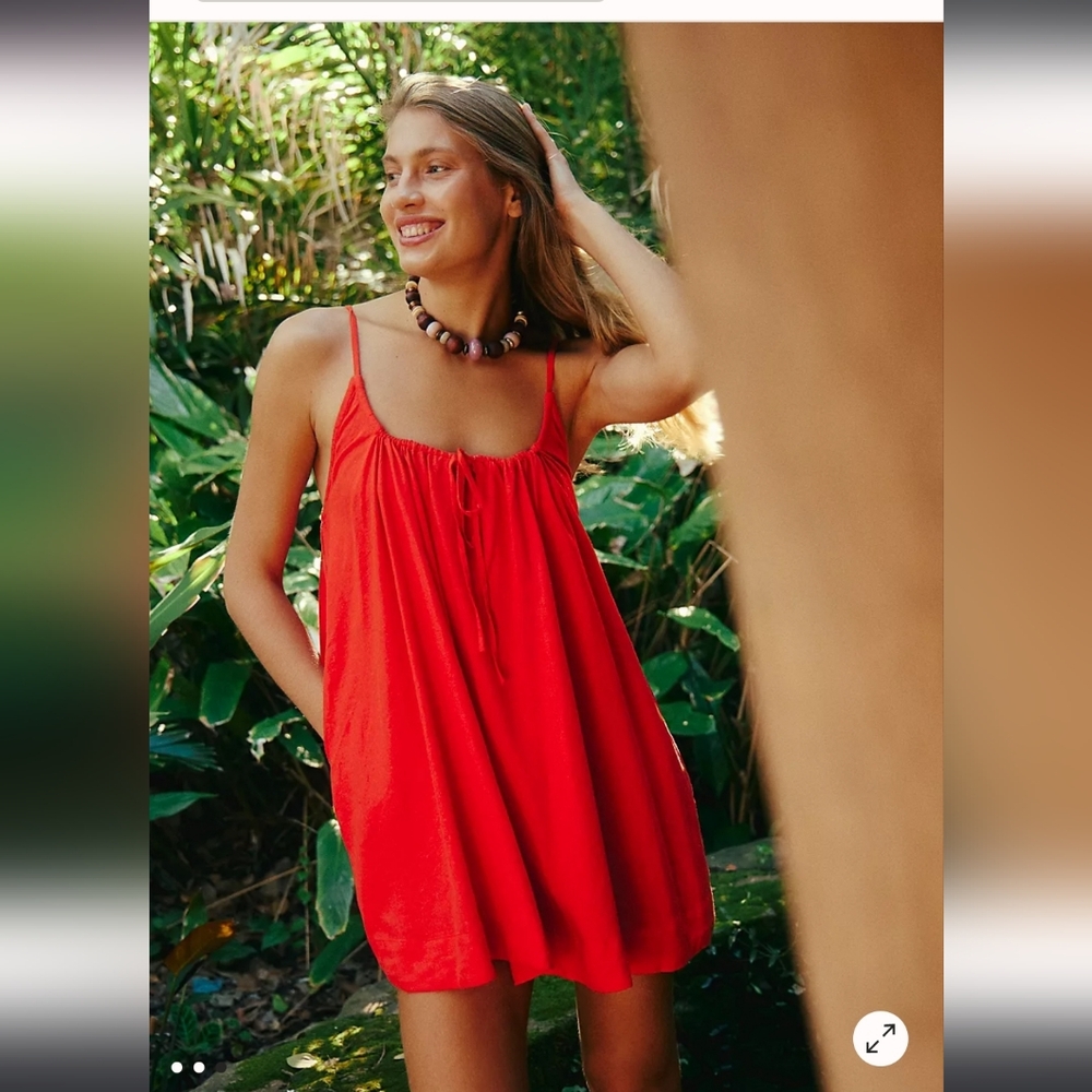 Free People Orange linen dress
